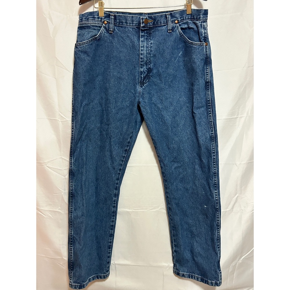 Wrangler Jeans Mens‎ 38x30 Blue Denim Straight Leg Western Workwear
